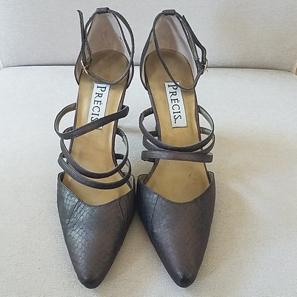 Précis Italian designer toe heels. Gray, 6.5 B - Picture 3 of 8